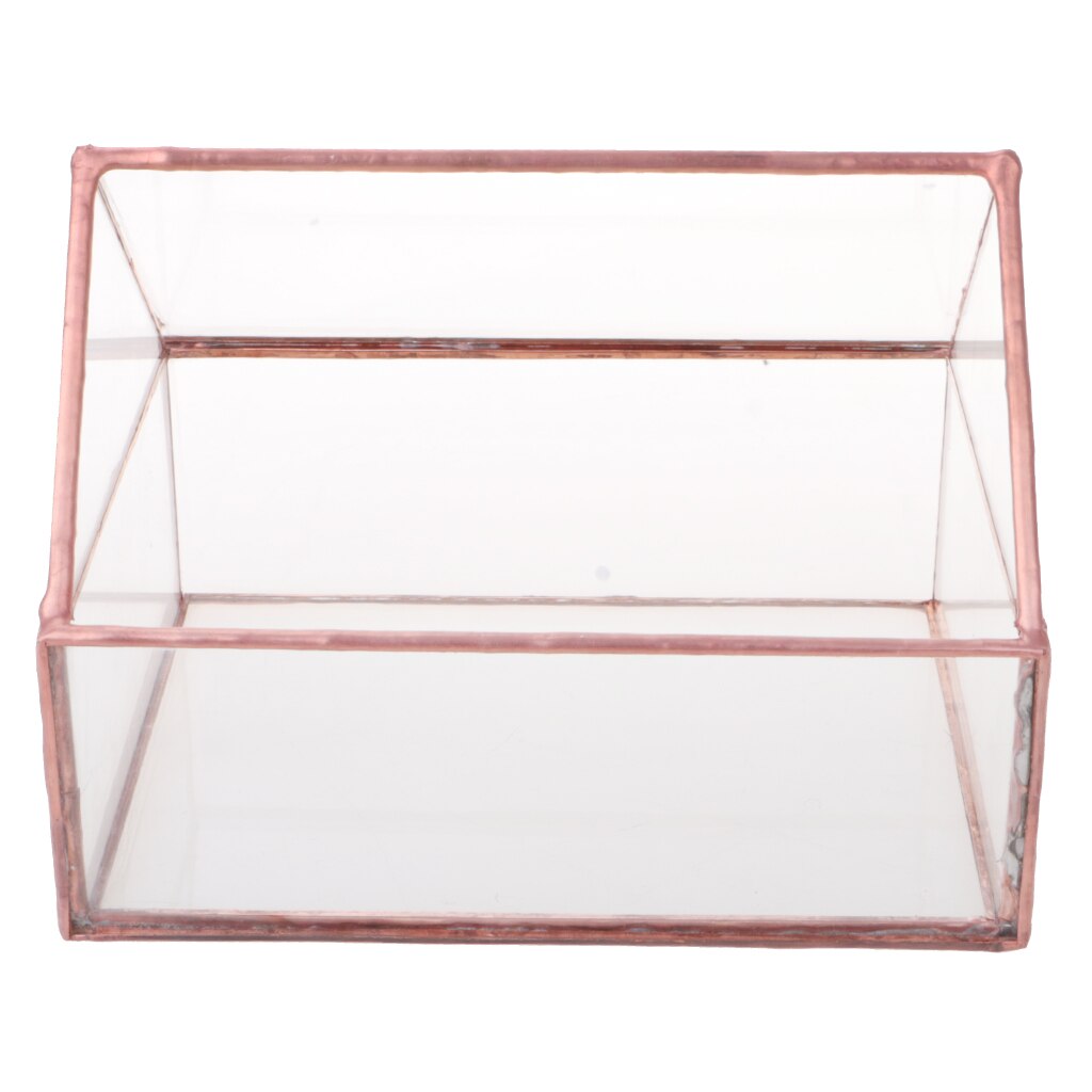 Glass House Terrarium Container Geometric Succulent Planter Wedding Card Box Decor