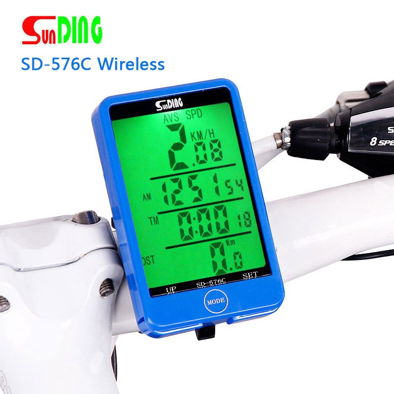 Bicycle code watch Sunding Mountain Bicycle Speed Meter SD576C Wireless English Waterproof Speedometer Velocity Metre NightLight