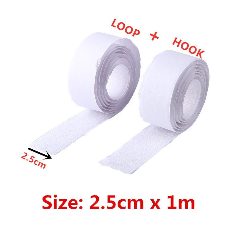 1M Sterke Zelfklevende Klittenbandsluiting Tape Nylon Sticker 50/100 Pairs 25Mm Ronde Sluiting Tape Dots voor Diy Accessoires: 1M White