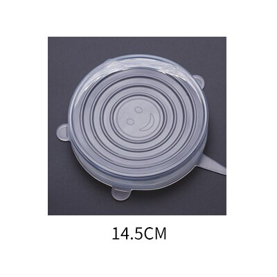 6 Pcs Silicone Cover Lids Reusable Fresh Keeping Silicone Stretch Lids Caps For Food Pot Dish Kitchen Accessories: 14.5cm