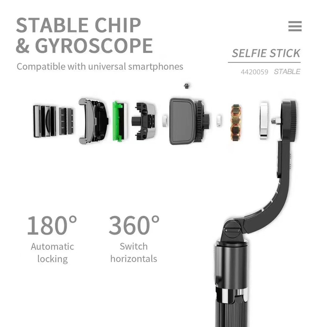 Roreta 2022 Handheld Gimbal Wireless Bluetooth Phone Gimbal Stabilizer for iPhone Tripod Gimbal Smartphone Stabilizer Gimbal