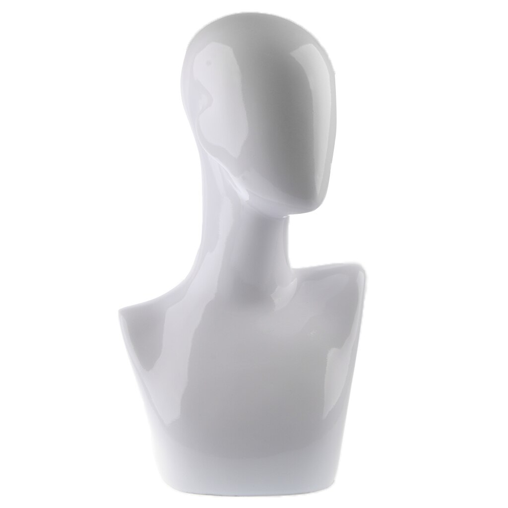 White Mannequin Male Female Neck Head Shoulders Model Hair Hat Wigs Glasses Stand Jewelry Scalf Necklace Display