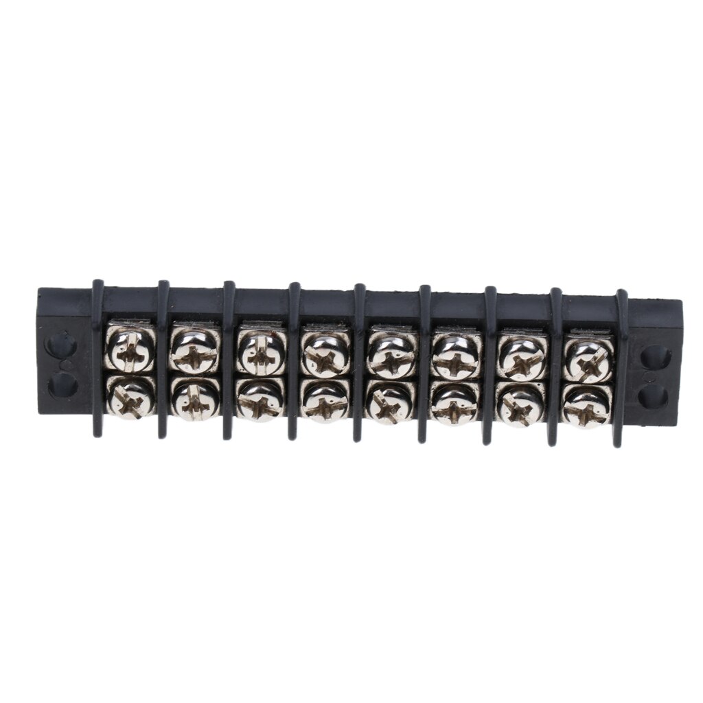 450V 30A Dual Row 8 Positions Screw Terminal Barrier Strip Block Bus Bar