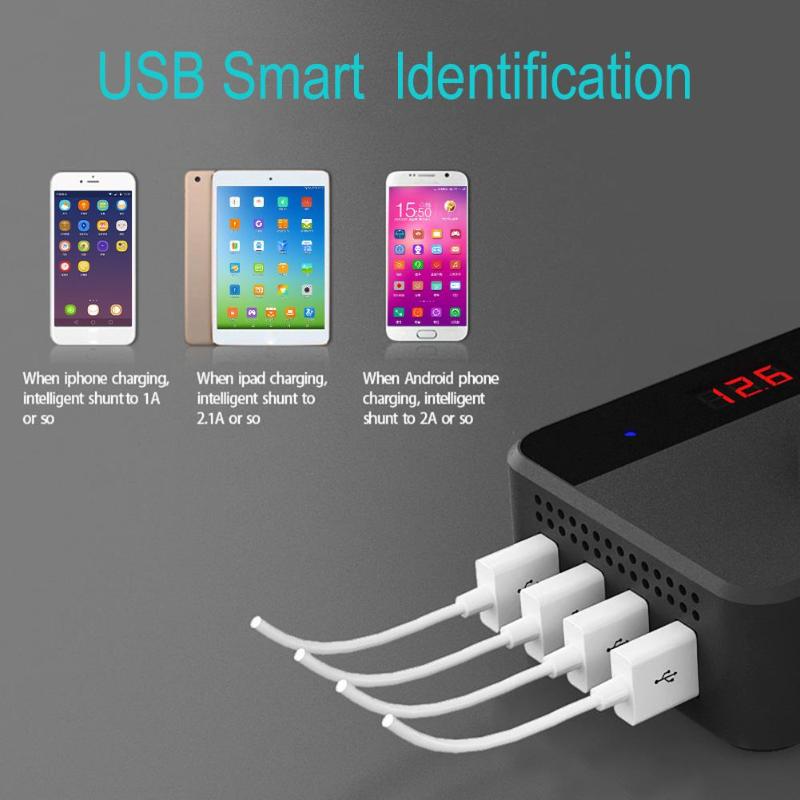 200W Car Auto Power Inverter DC 12V to AC 220V With 4 USB Socket Charger Household Power Converter Multi-function Socket Charge