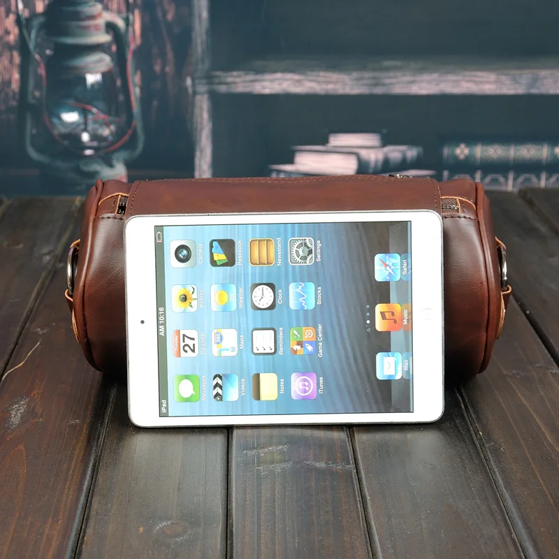 Retro Crossbody Bags Men Bucket Shoulder Bags Barrel Shaped Shoulder Messenger Bag Luxury Men's Crossbody Bag Handbags
