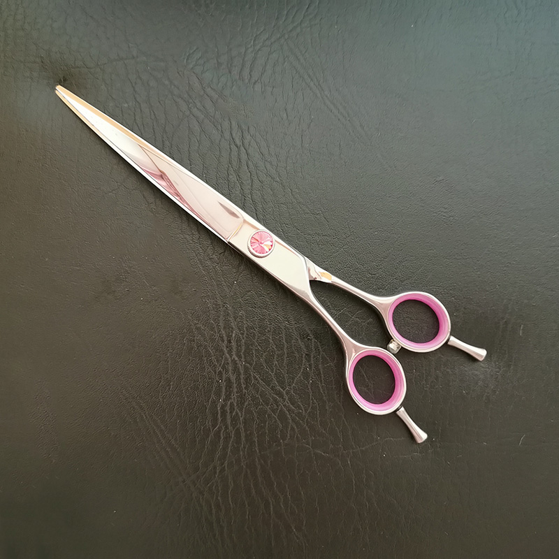 7 inch left hand curved blade dog grooming scissors