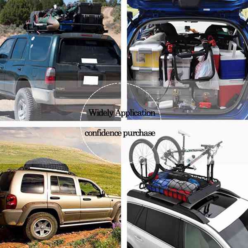 90X120cm Truck Bed Cargo Net Black, Heavy Duty Bungee Nets with 12 D Clip Carabiners, for Truck SUV Trailer RV