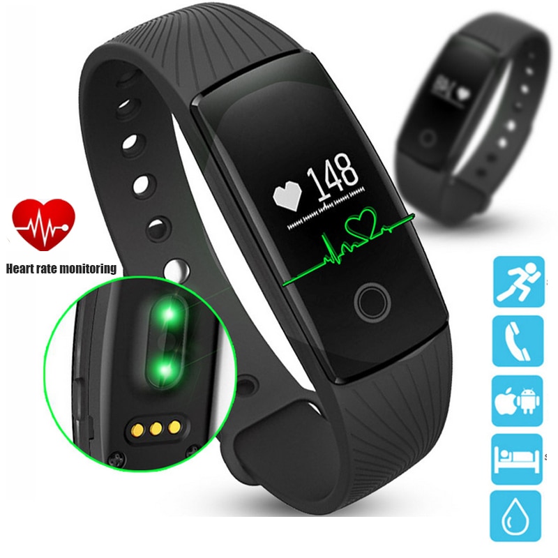 PK ID107 Heart Rate Smart Bracelet Watch Heart Rate Monitor Pedometer Smart Band Wireless Fitness Tracker Wristband