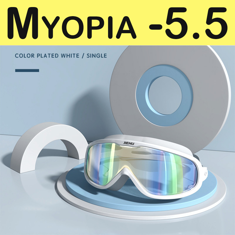Myopia Swimming Glasses Prescription -1.0~-8.0 Waterproof Anti Fog Swim Eyewear Silicone Diopter Diving Goggles Adults Children: PURPLE