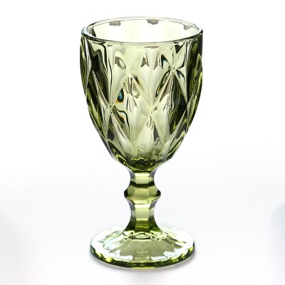 Husdu retro krystal bølget udskåret glas vin kop champagne fløjter bægre drikke cocktail brandy whisky bar værktøjer: Grøn / 300ml