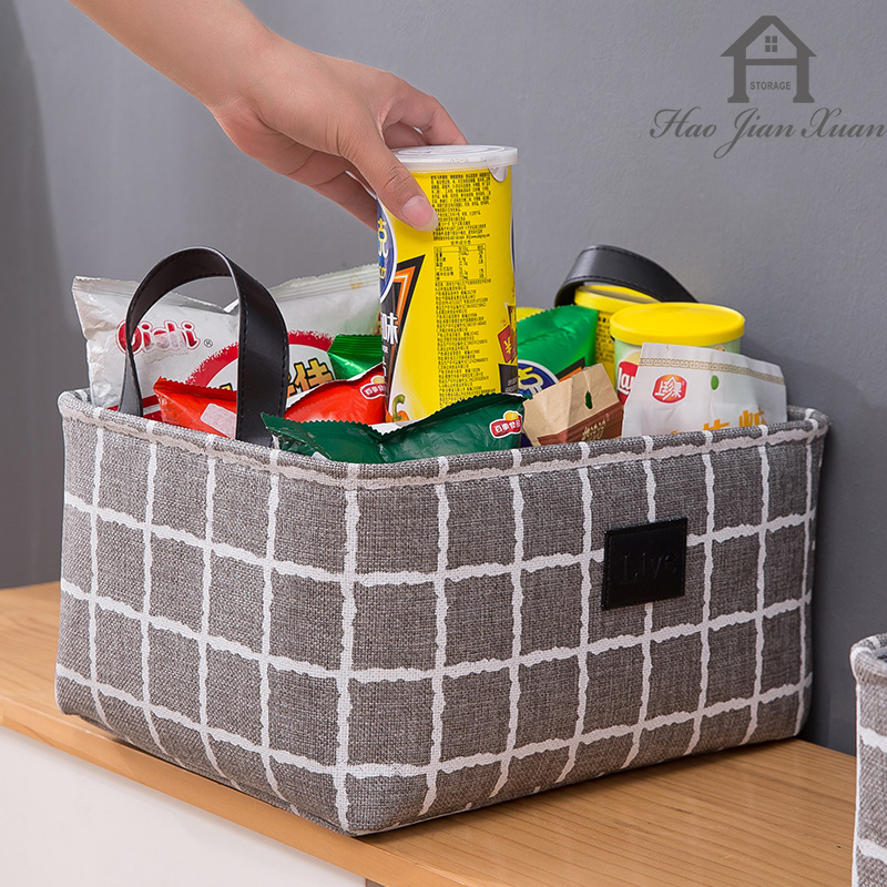 Folding Linen Fabric Storage Basket Bins Cube Containers For Toys Organizers Closet And Office Organizers