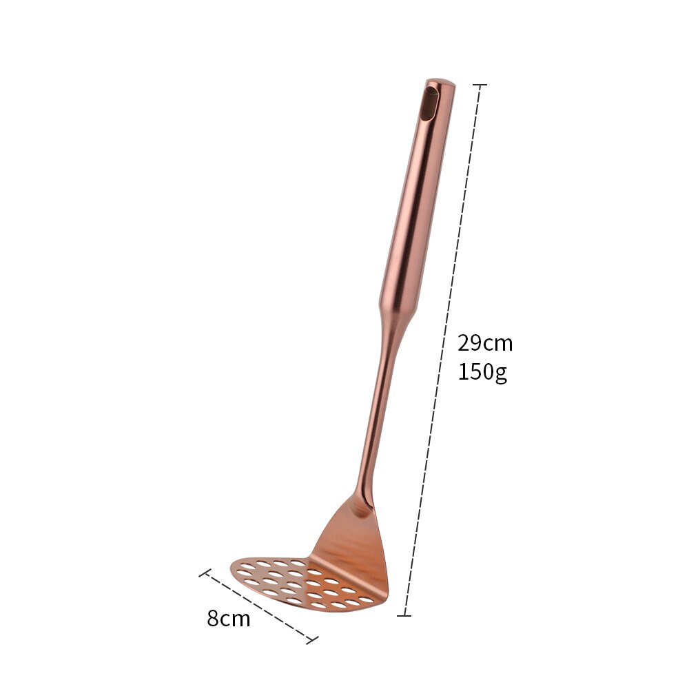 Pomme de terre Masher inox purée poussoir ustensiles de cuisine fruits légumes broyeur deux styles Presser Gadget de cuisine: Long-Rosegold