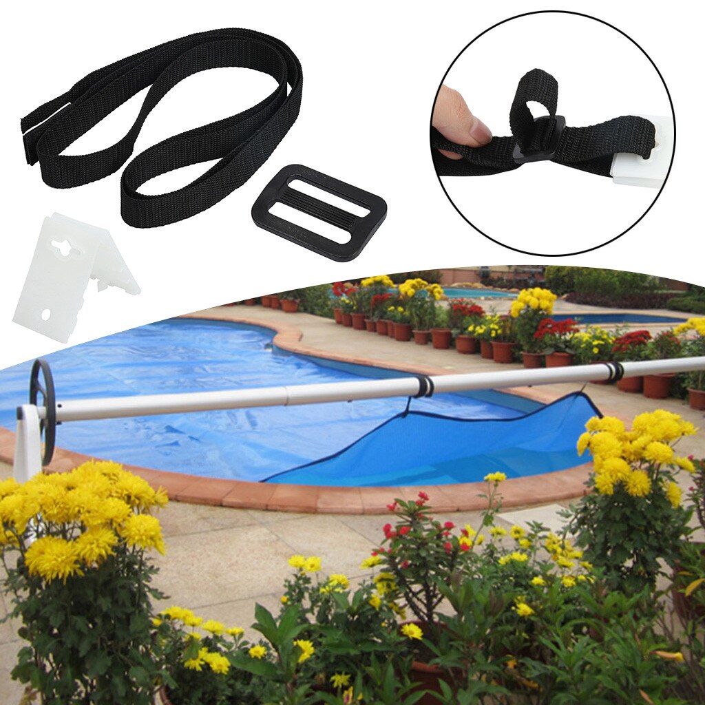 Rouleau de pare-soleil de piscine 24 PC avec ceinture de couverture solaire Kit pour piscine au sol accessoires de piscine