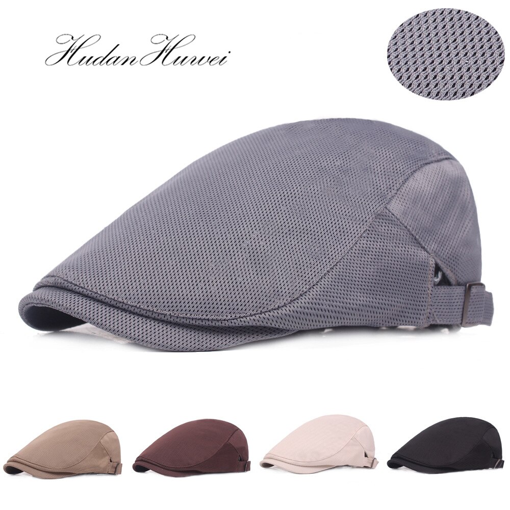 Gorra de malla transpirable para hombre y mujer, gorro de malla transpirable para caballero, gorra de caballero, ropa de calle, sombrero de Golf, gorras planas, sombreros de ornitorrinco,