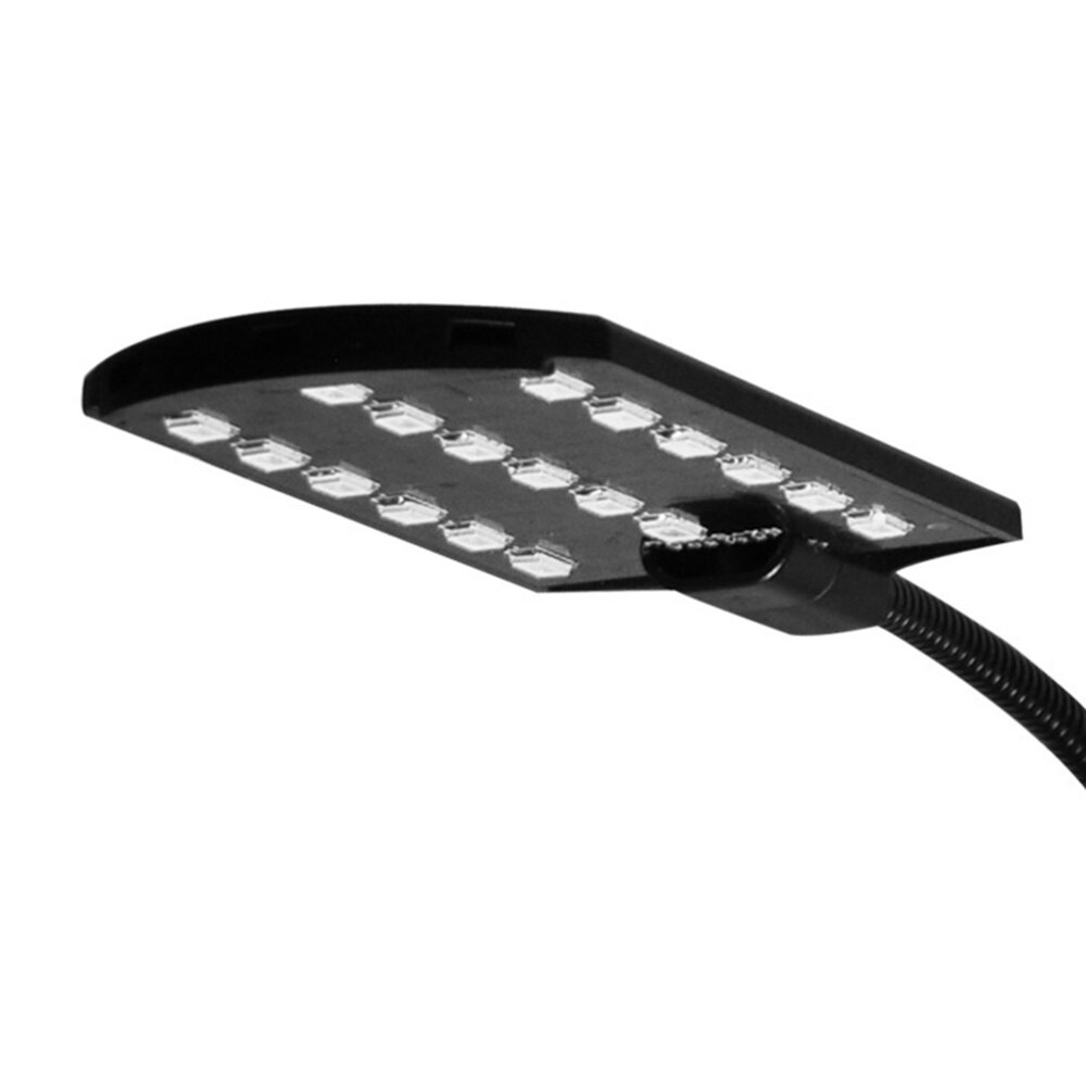 15W LED Fish Tank Clamp Lamp Aquarium Light USB Aquatic Lighting Waterproof Lamp for Fish Tank with Plug Black