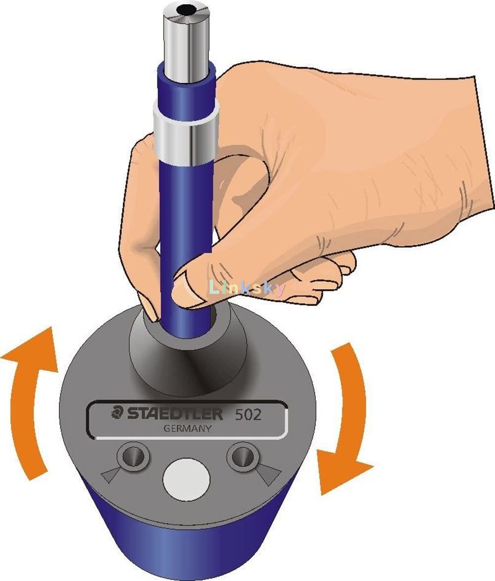 Staedtler 502 BK A6 Mars Rotary Action Lead Pointer and Tub for 2mm Leads, 502BKA6,Blue,Sharpener for 2mm leads