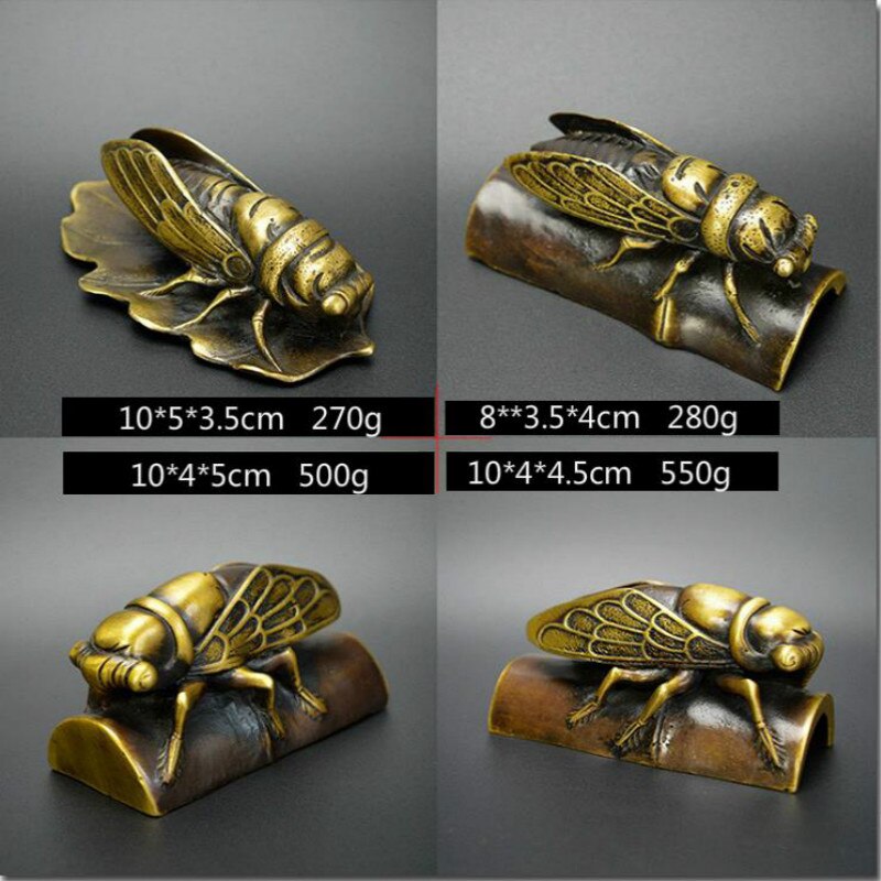 Metal Paperweight Lovely Cicada Paper Weight Chinese Calligraphy Bronze Paperweights Living/Study Room Decoration