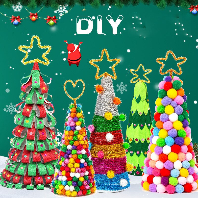 Christmas Tree Children Art&amp;Craft Handcraft Activity Decor DIY Christmas Tree Material Package Handmade Christmas Tree