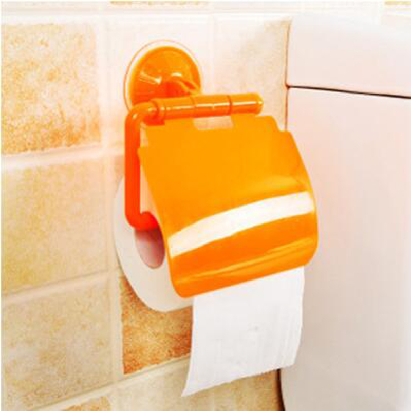 Wall Mounted Suction Cup Toilet Tissue Holder Roll Papers Stand Storage Dispensers with Cover Bathroom Accessories