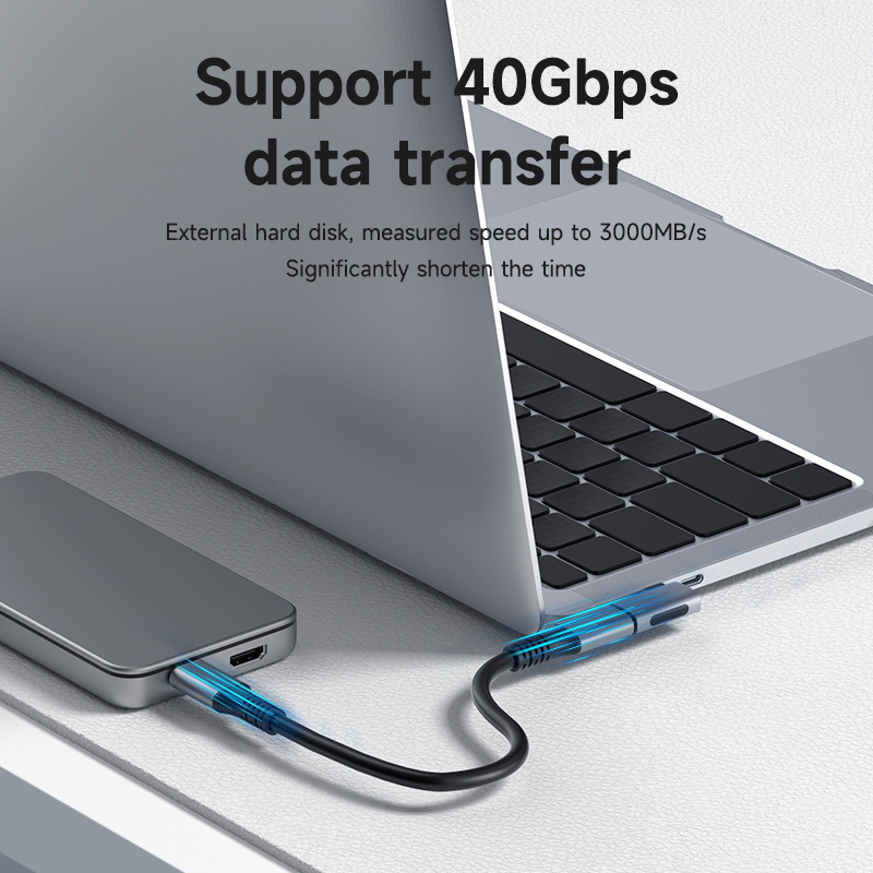 Hagibis 240W Adapter USB C do C 40Gbps 8K 60Hz 90 Degree Converter Adapter USB4 do tabletu Thunderbolt 4/3 MacBook iPhone 16 Pro