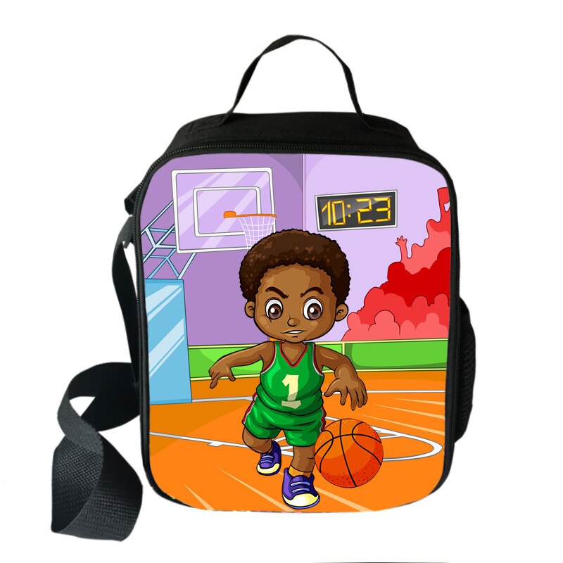 Afro boys girls print insulated lunch bag for kids black lives matter food cooler lunch box American Africa BLM Portable Bag: wcbafro44