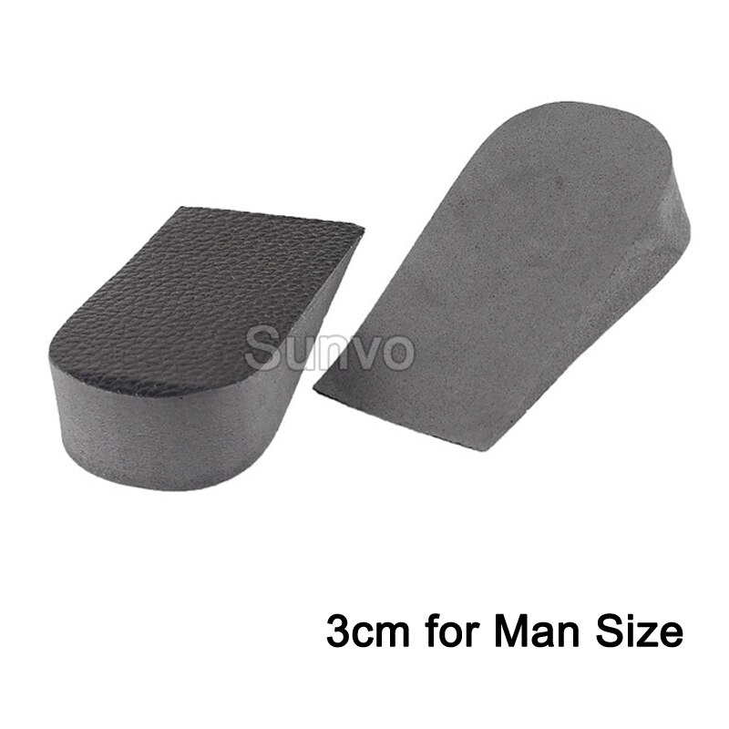 Sunvo niewidzialny wkładka podwyższająca dla mężczyzn kobiety podeszwa buta pół pięty podnieś wysokość wkładki ortopedyczne wkładki wysokie plastry robić stóp: 3cm Height for Man