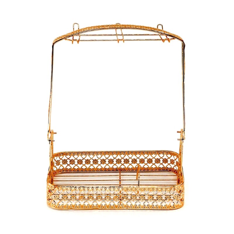 Soporte para tazas, estante para café, soporte para tazas, juego de té, organizador de platos forjado