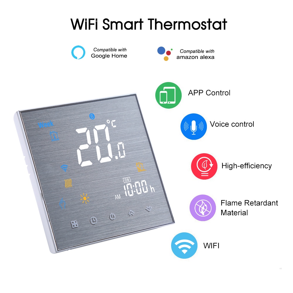 Smart termostat wifi for vannvarme gulv gasskjele termostat temperaturkontroller stemmestyring med google home