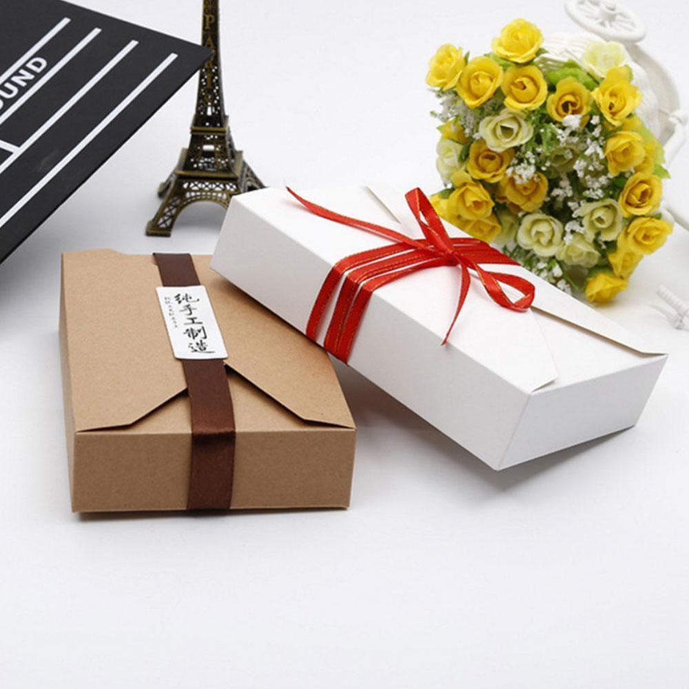 10PC 19.5*12.5*4cm Kraft Paper/White Boxes Envelope Styled Presentation Invitation Box Cards For Wedding N3E9