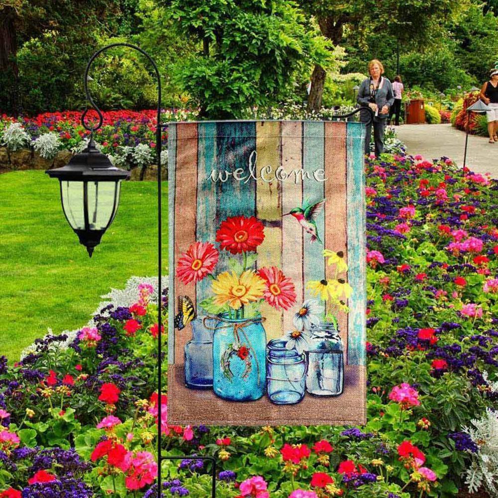 Zomer Lente Jute Tuin Vlag Dier Welkom Outdoor Decor Yard Met Huis Hoge Vlaggen Tuin Vlag T8M4