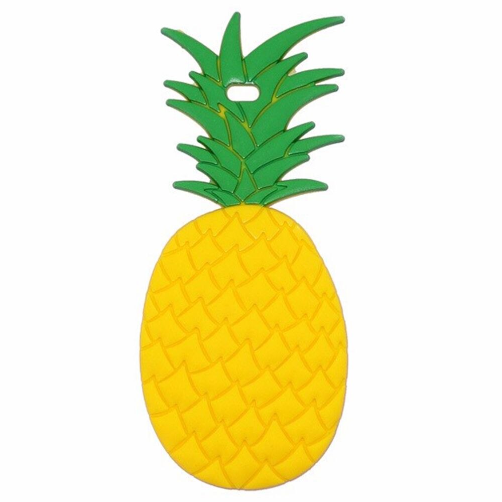 1PCS PVC Luggage Tag Silicone Cartoon Cute Fruits Suitcase Tags Name Address Holder Baggage Boarding Tags Label: Pineapple