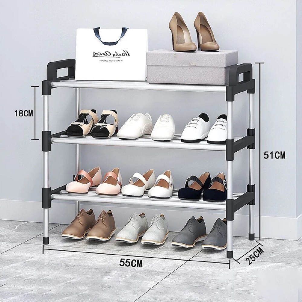 Einfaches Schuhregal mit 3-7 Etagen, mehrschichtig, staubdicht, für den Haushalt, Schuhschrank, Aufbewahrung, platzsparende Montage des kleinen Schuhregals