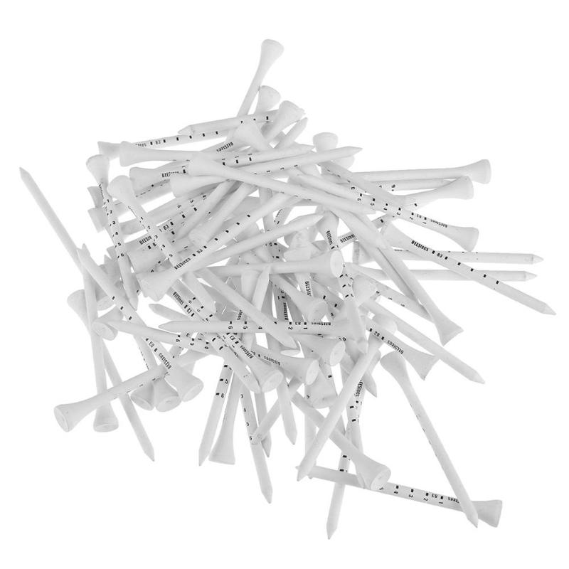 80 pièces 83mm t-shirts de Golf en bois système blanc rayé échelle numérique t-shirts de Golf accessoires