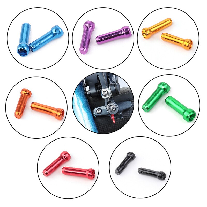 Aluminium Legierung Fahrrad Kabel Ende Kappen MTB Rennrad Brems Kabel Kappe Draht Ende Kappe Passt Für Brems Schalthebel Innen kabel 50 teile/los