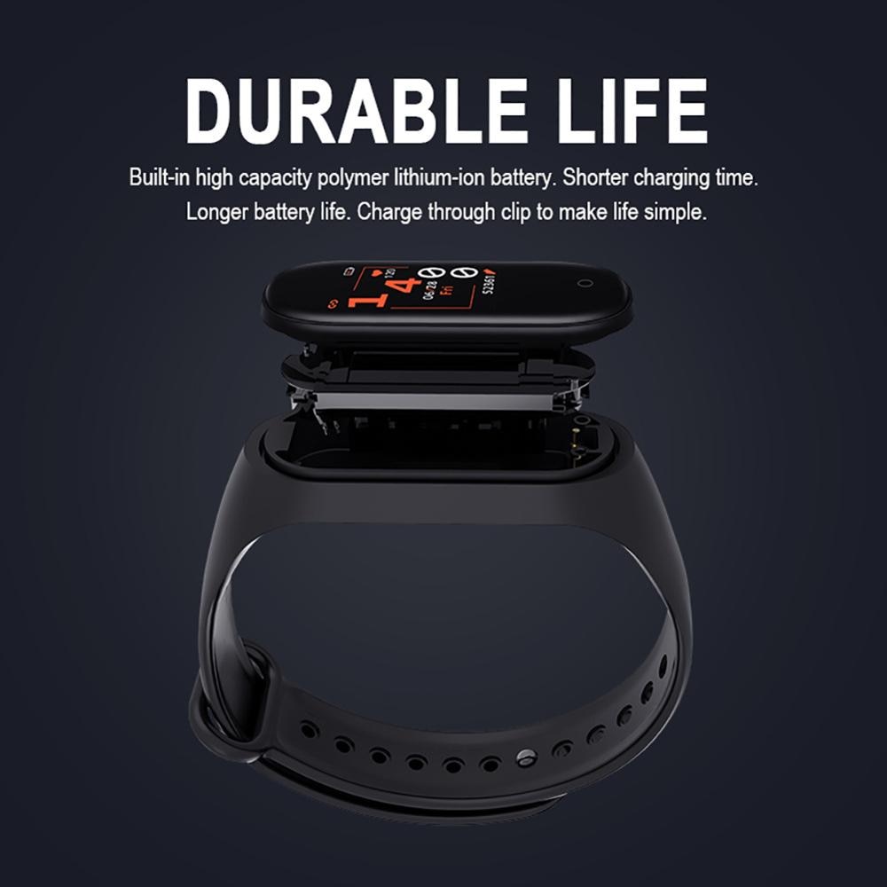 M4 Smart Bracelet with Extra Strap Smart Band Color Screen Sport Fitness Pedometer Blood Pressure Smart Wristband Step Counter
