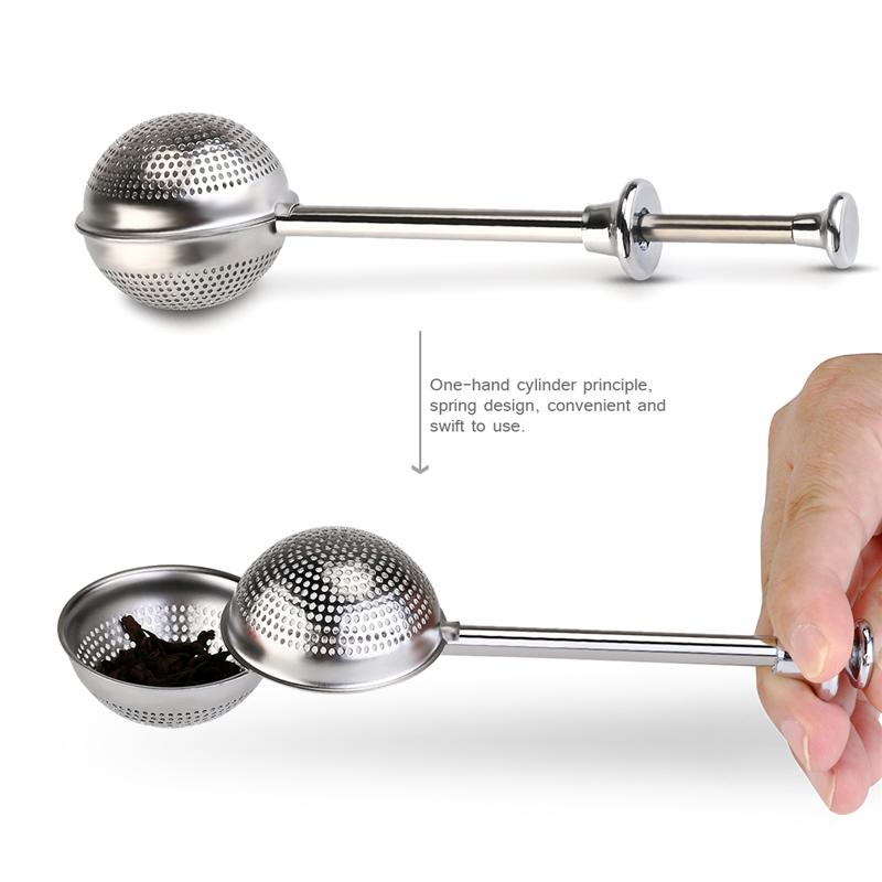 1PCS Stainless tea infuser Loose Leaf Tea Locking Teaspoon Infuser Ball Filter Tea strainer Kirchen Tools Tea Set