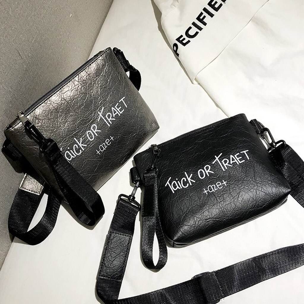 Mujer de de la línea, hombro bolsa chicas de Color sólido carta de ocio bolso de mano