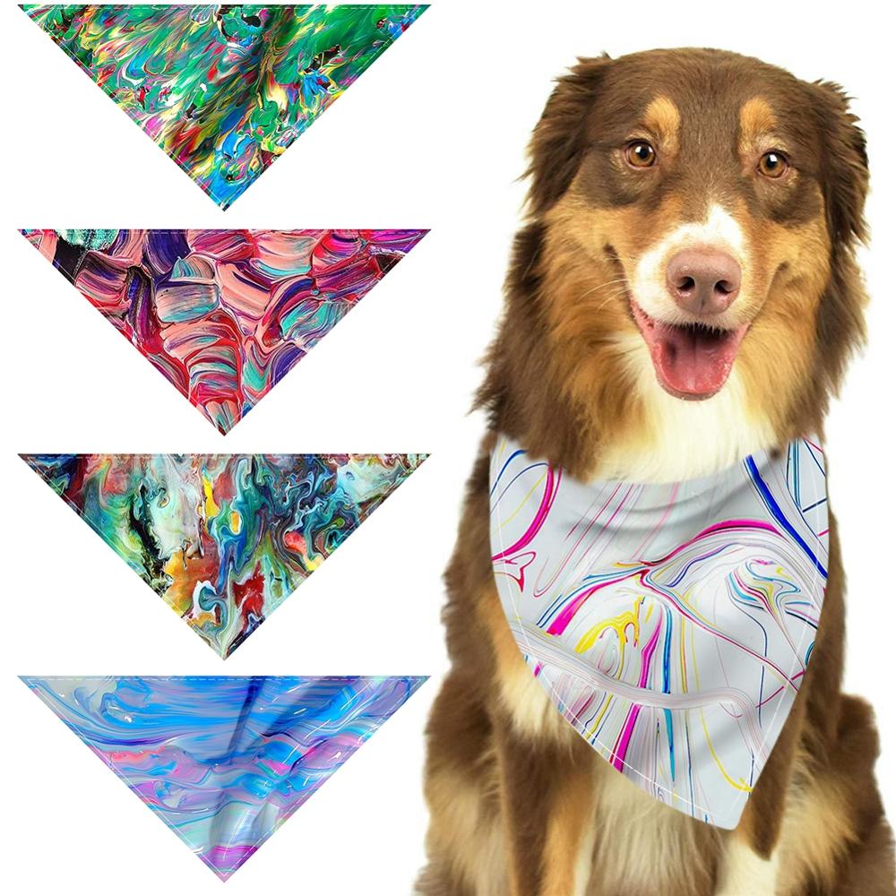 Akvarell maling kjæledyr skjerf for hund vaskbart sløyfebånd bandana halsbånd katt hund skjerf tilbehør