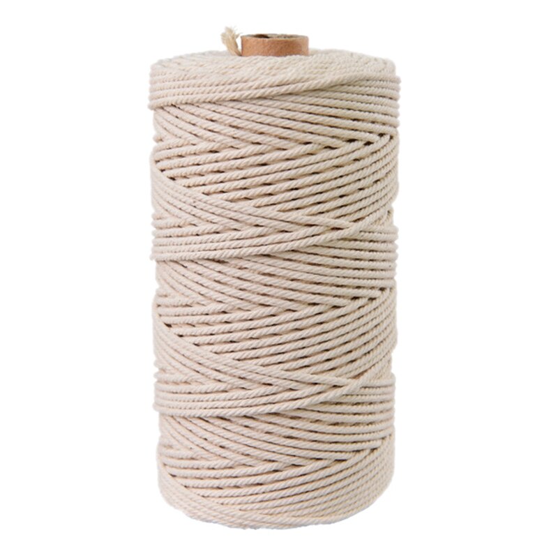 Netuno 1x Macramé garen donkergeel 5 mm 100 m Katoenen koord met polyester kern voor macramé knutselen Dikke garen