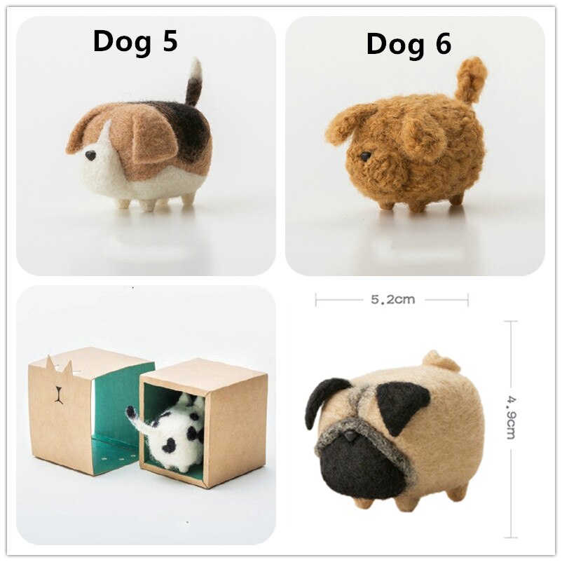 DIY artesanía de lana de fieltro sin cara perro Shiba Corgi Teddy Doll Material paquete hecho a mano costura tela artesanal juguete aguja fieltro gato