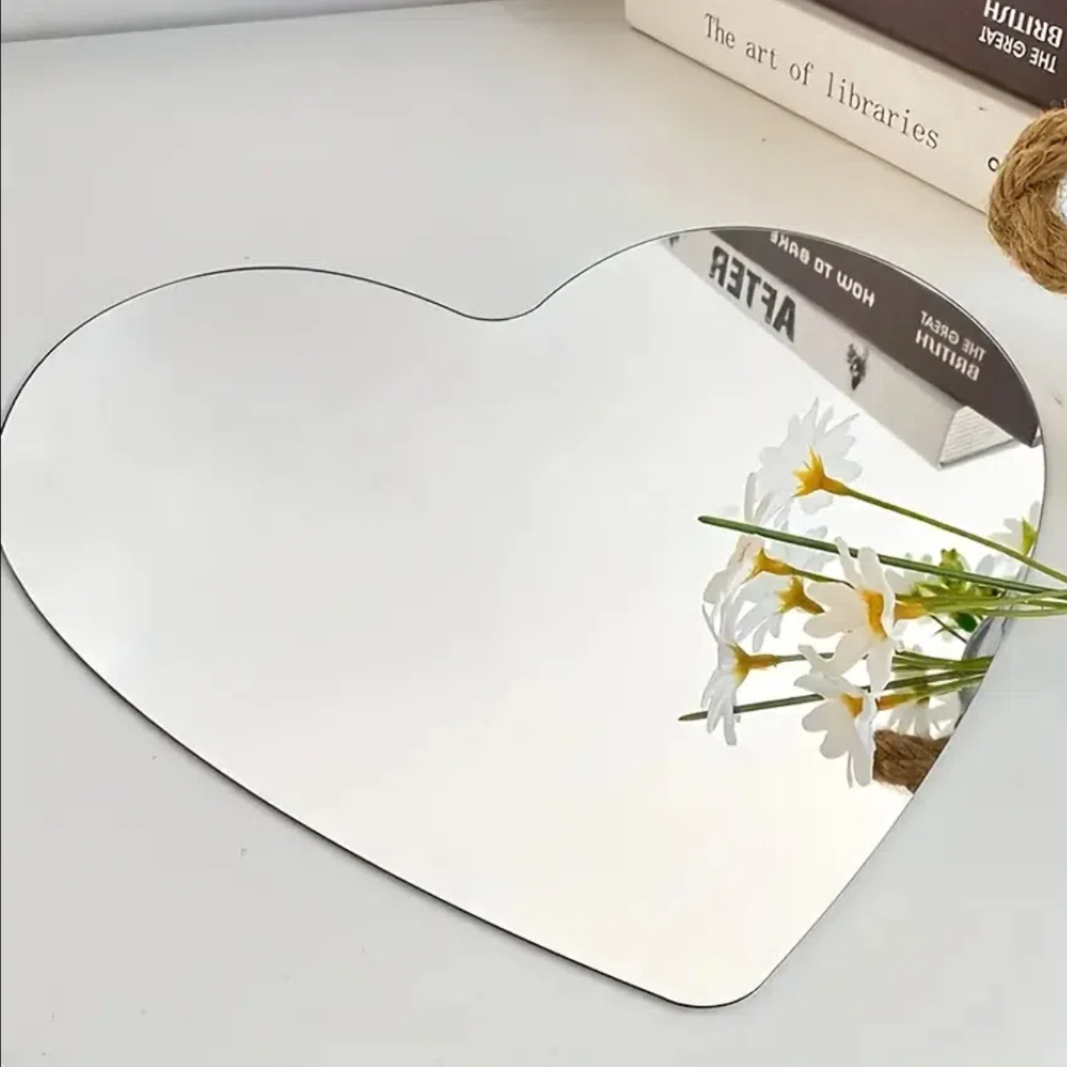 Specchi infrangibili in acrilico per bagno irregolare a forma di cuore da 7,87 pollici, decorazione per specchio da parete non in vetro per camera da letto, soggiorno,