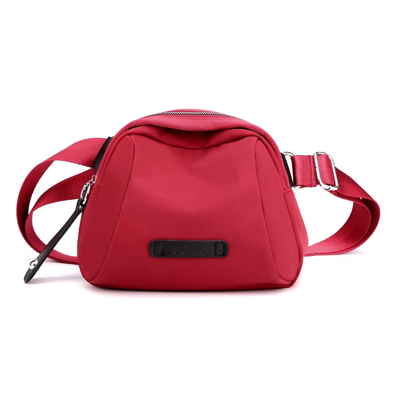 Casual Schoudertassen Vrouwen Effen Kleur Portemonnee En Handtassen Kleine Messenger Bag Nylon Crossbody Tassen Voor Vrouwen: Red