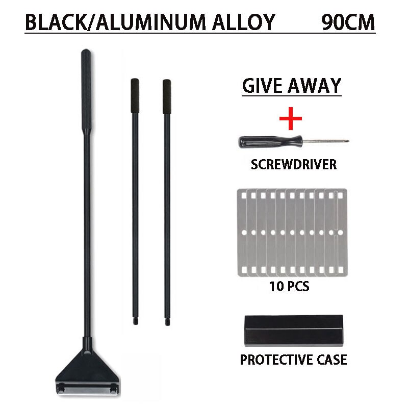 Aquarium stainless steel fish tank algae removal scraper blade aquatic plants aquatic cleaning multifunctional cleaning tool set: A-90cm