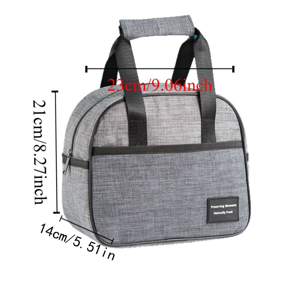 Portable Insulated Thermal Lunch Bag Waterproof Large Capacity Hand-held Picnic Food Pouch Oxford Cloth Thickened Lunch Box