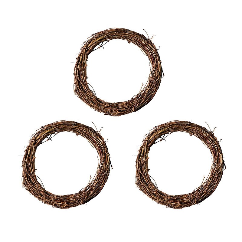 3PCS Christmas Vine Ring DIY Crafts Natural Grapevine Wreaths 10 Inch: Default Title