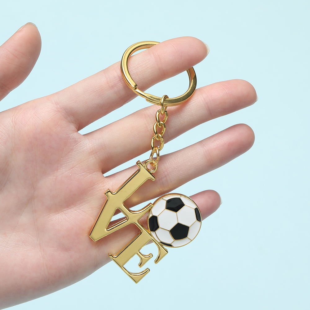 1 st fotbollsnyckelring i metall för män, nyckelring för fotbollsskor och fotbollsbil, festnyckelringssmycken