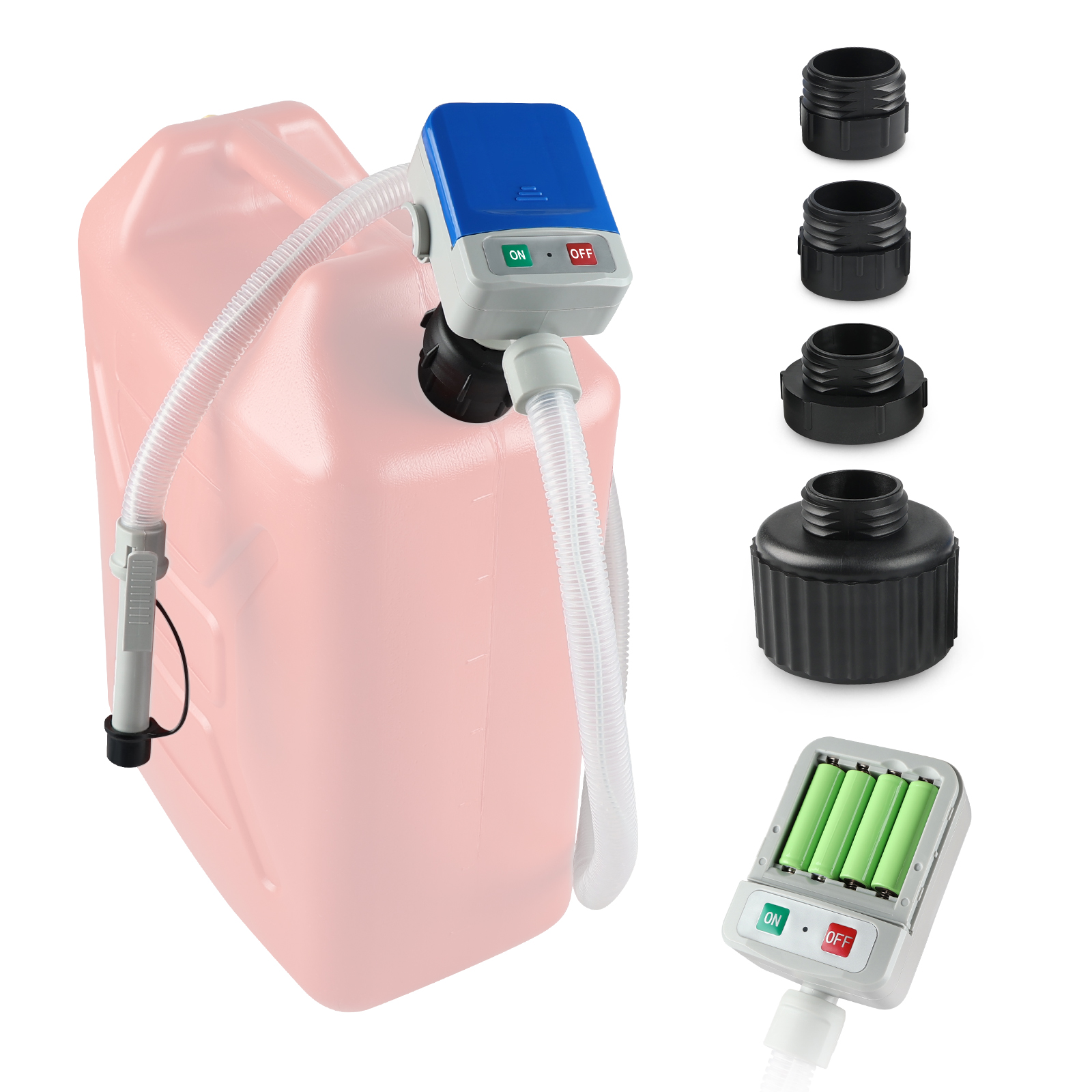 2,4 gpm 51 "Schlauch transfer pumpe Kraftstoff förder pumpe mit Auto-Stop-Sensor Batterie mit 4 Tank adapter tragbare Flüssigkeits pumpe