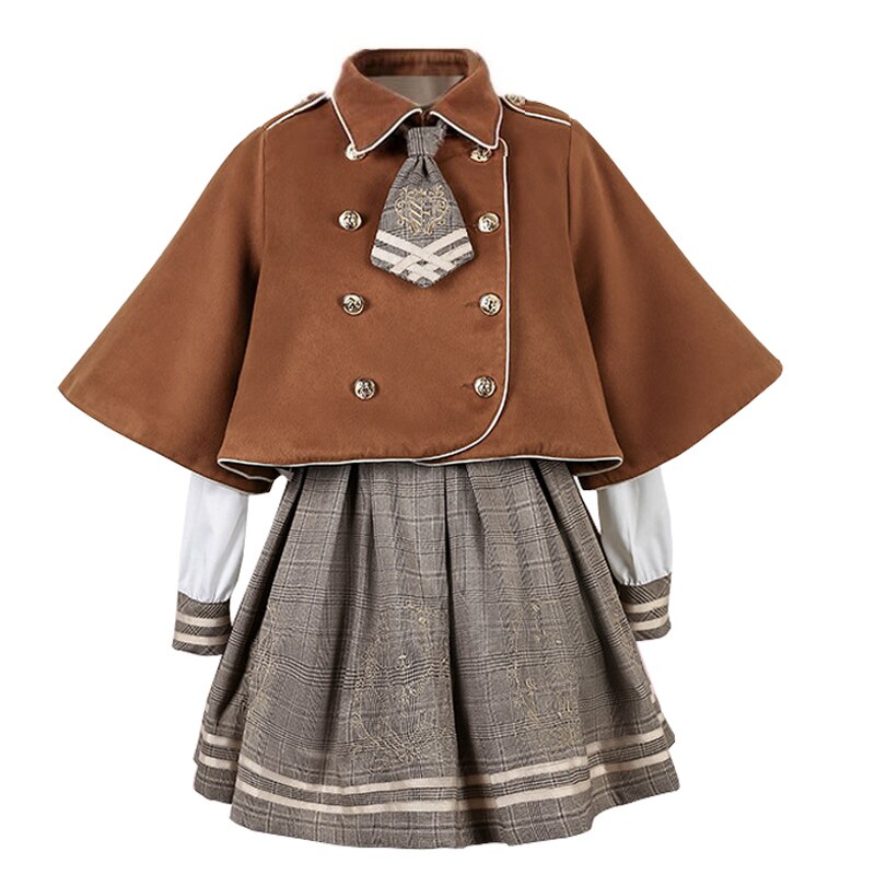 Costume japonais pour filles, Kawaii, tenue à carreaux pour collège, Style britannique, robe Renaissance victorienne, robe de soirée thé VO782