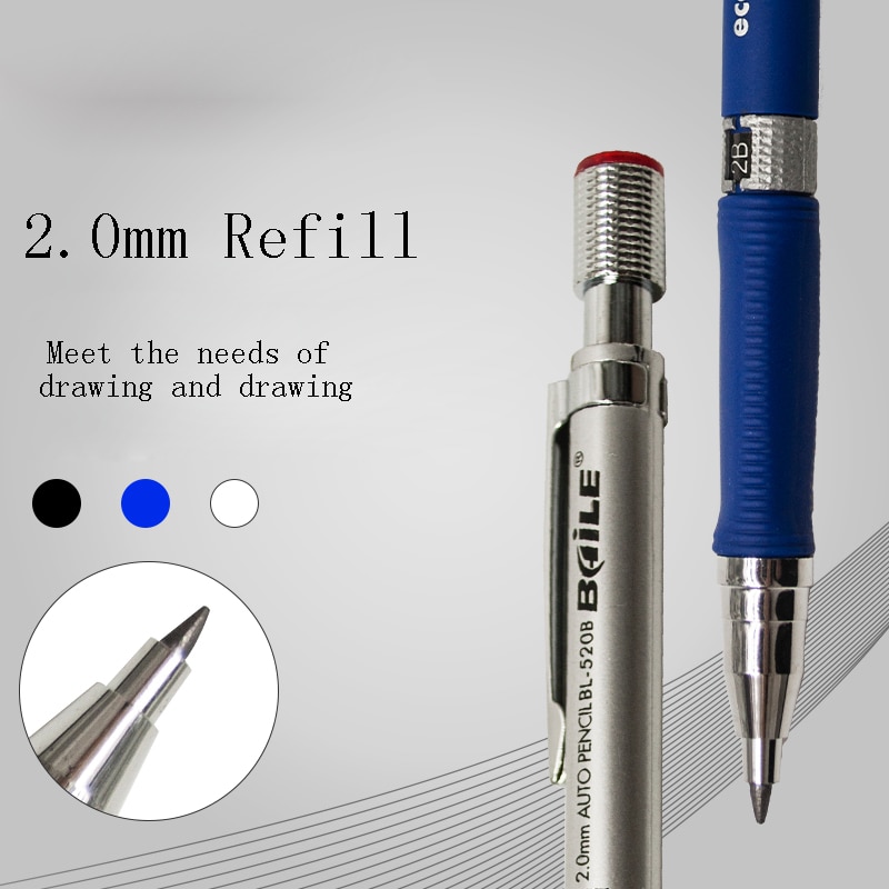 2.0mm Automatic Pencil Drawing Writing Student Art Stationery School Office Stationery