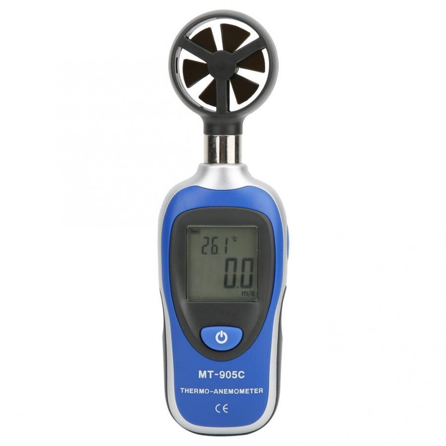 MT-905C Digital Anemómetro Digital portátil medidor de temperatura termometro medidor de velocidad del viento